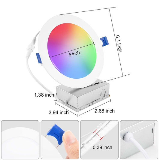 Xsky 6" smart recessed lights, 12-pack, Matter bridge, RGBCW, Alexa/Google/Siri.