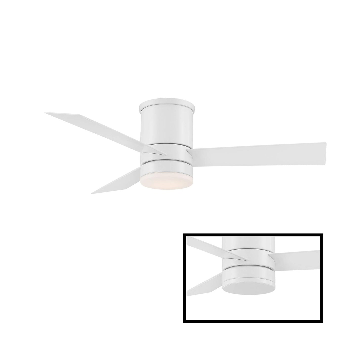 Axis 44" smart flush fan, 3000K LED, remote, Alexa/Google/Samsung/iOS/Android.