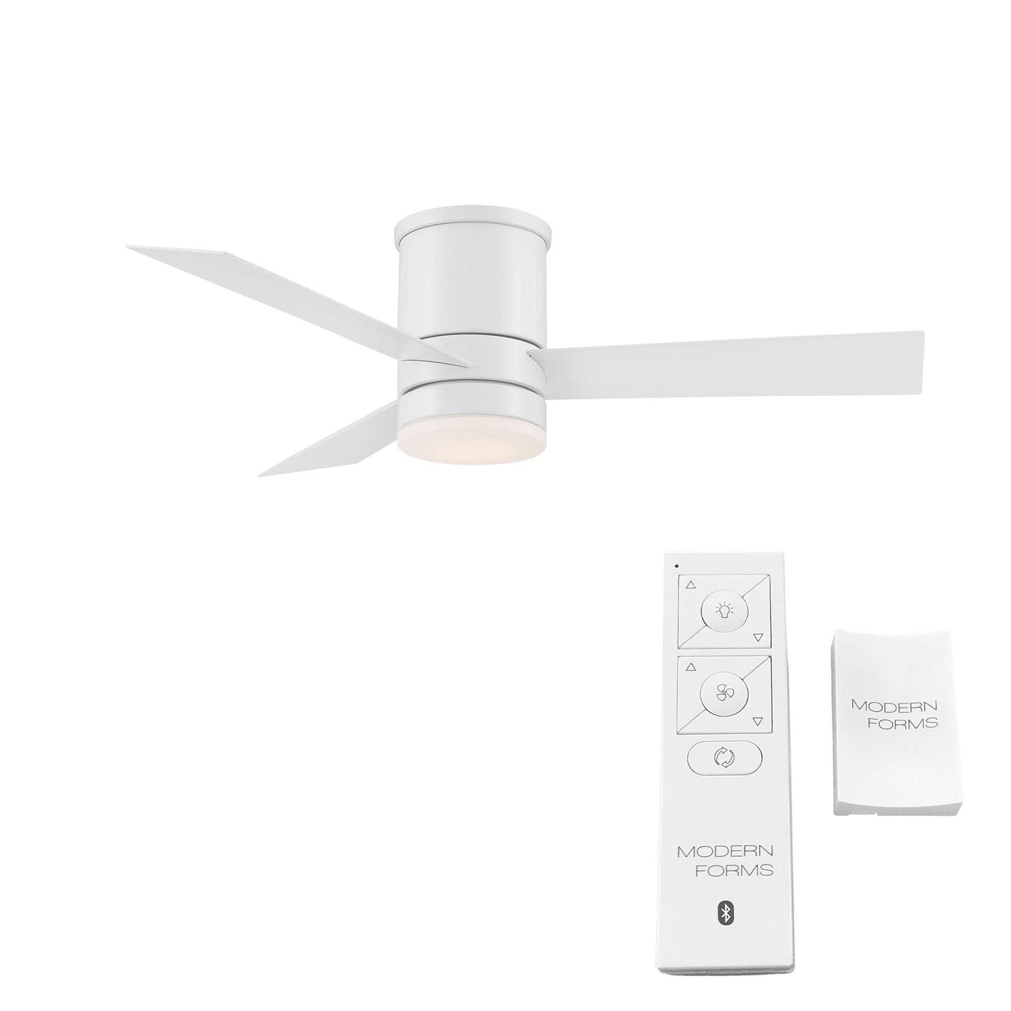 Axis 44" smart flush fan, 3000K LED, remote, Alexa/Google/Samsung/iOS/Android.