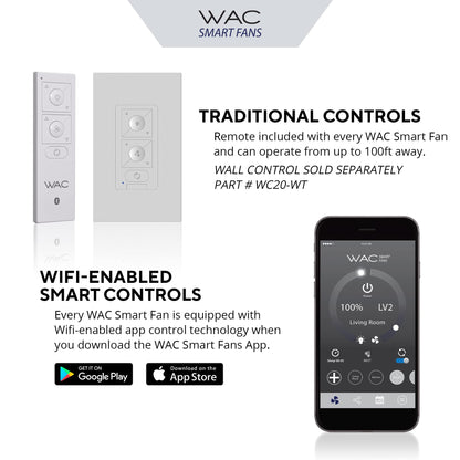 Orb 44" smart fan, 3000K LED, remote + wall cradle, Alexa/Google, indoor/outdoor.