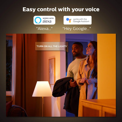 Philips Hue 6" recessed downlight, color+white ambiance, 4-pack, app, Alexa/Google/HomeKit.